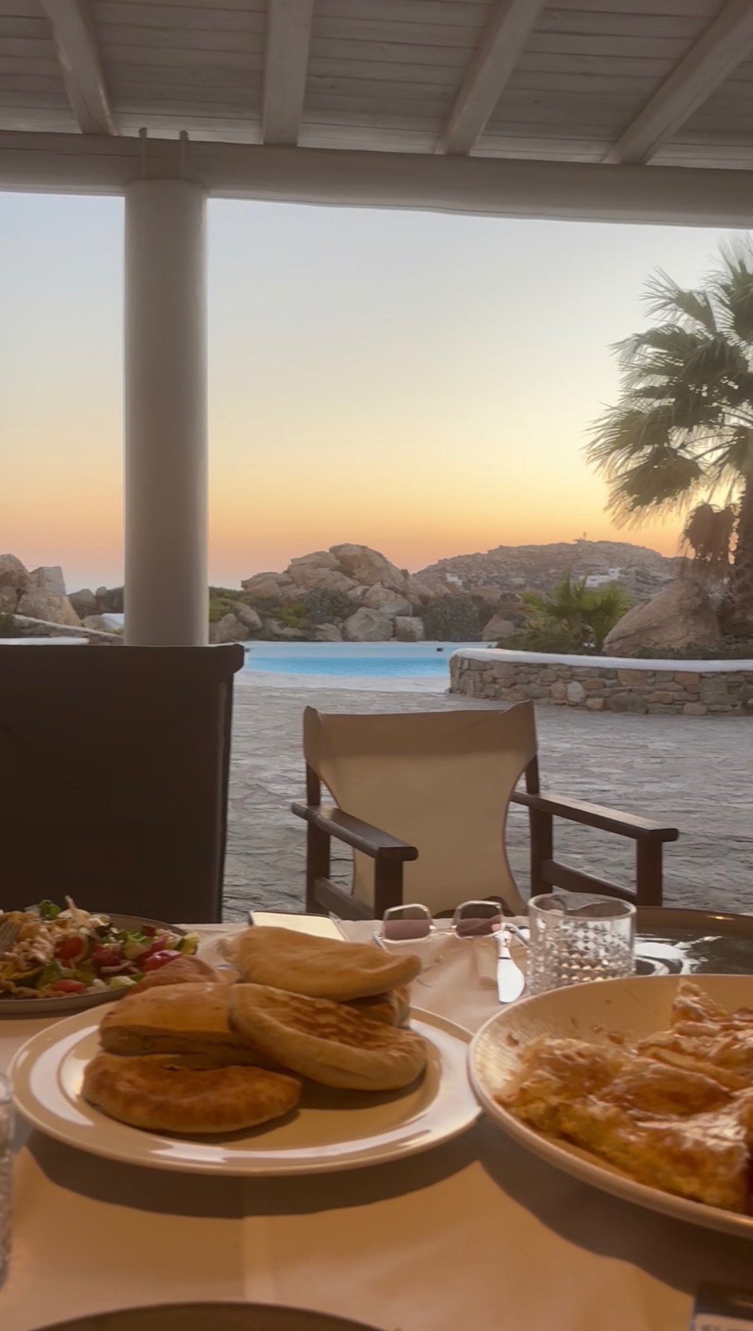 Sunset dinner by the infinity pool