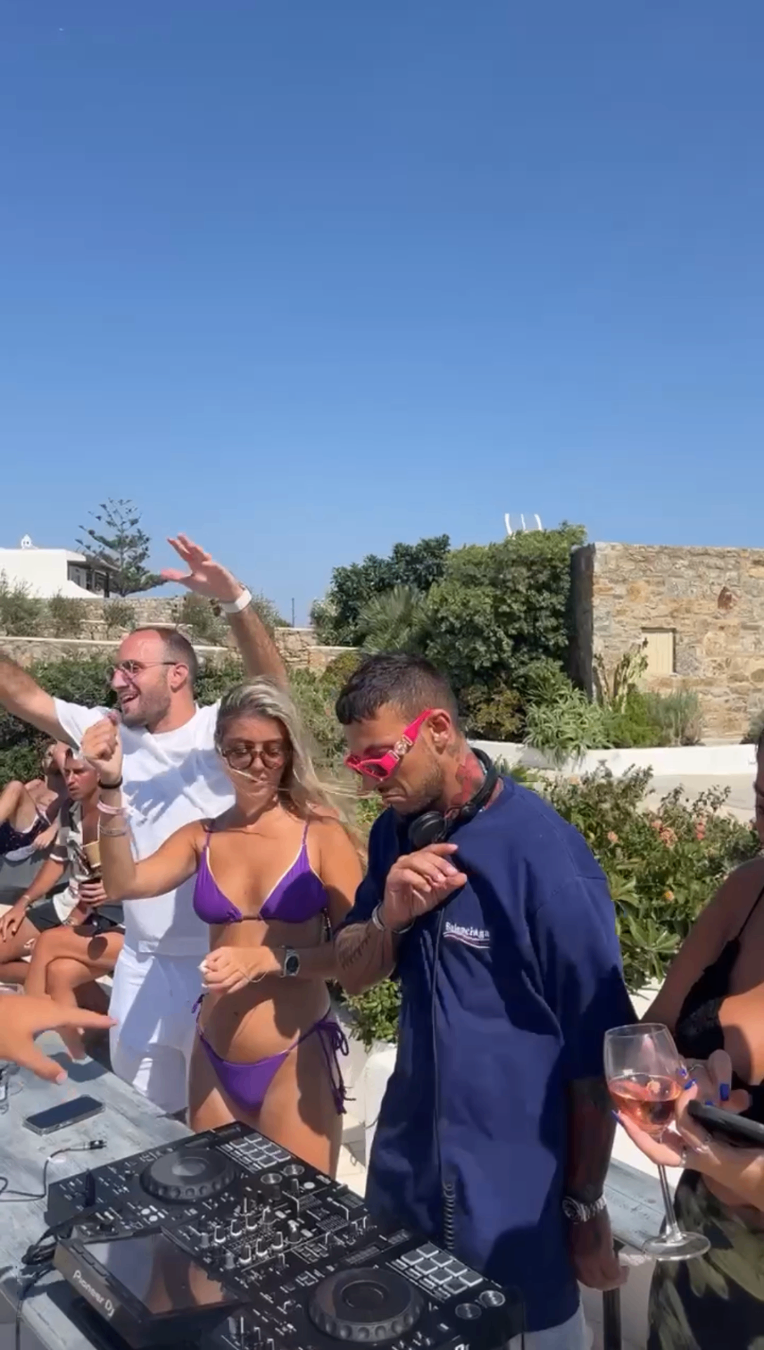 Pool party at a luxury villa