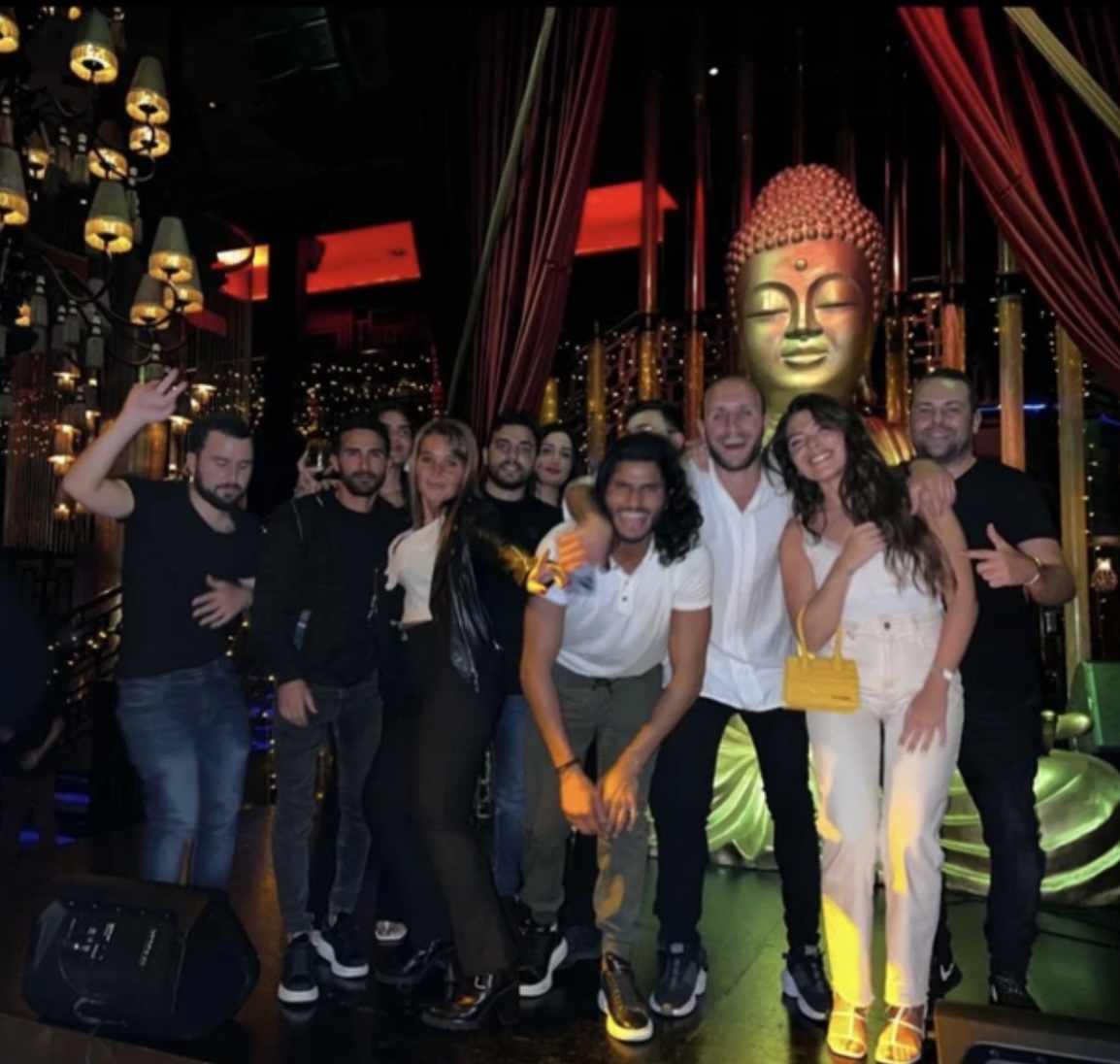 Group at a high-end Buddha-Bar style nightclub