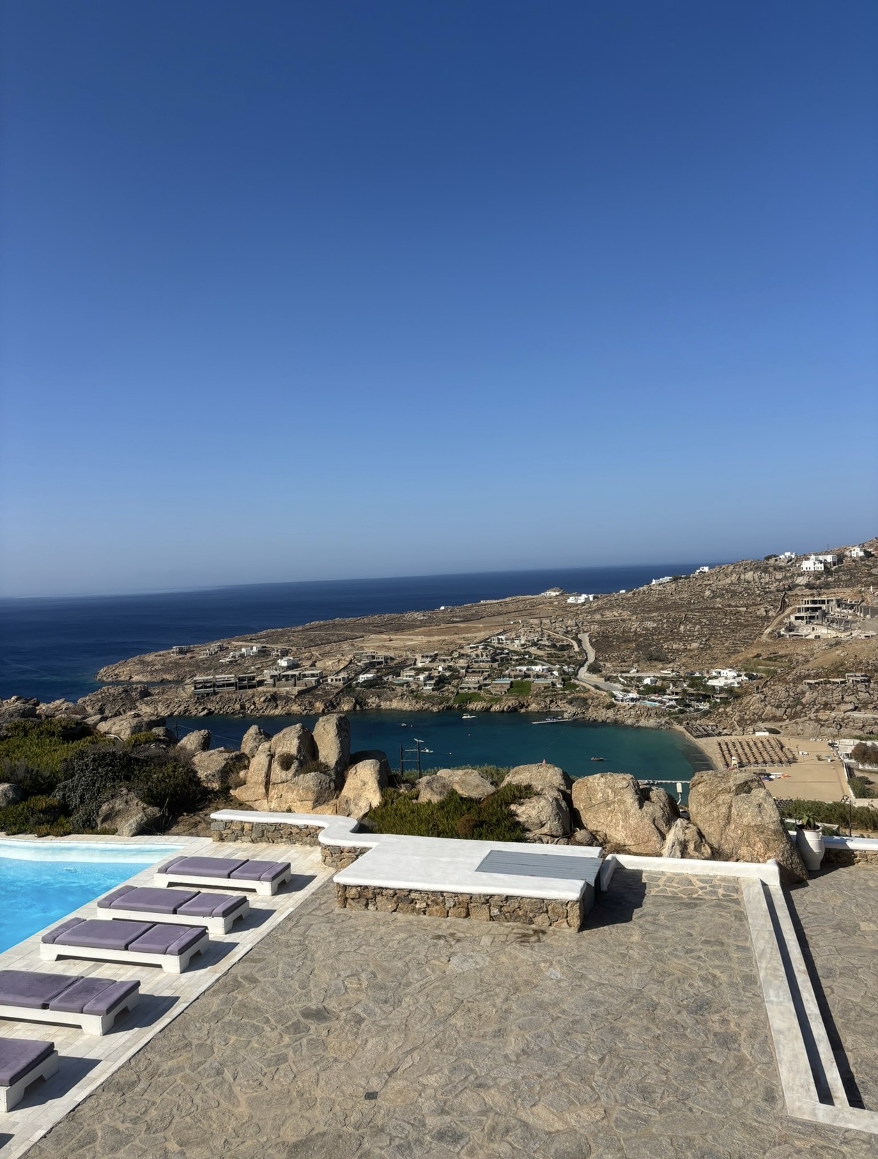 Villa pool deck overlooking the bay